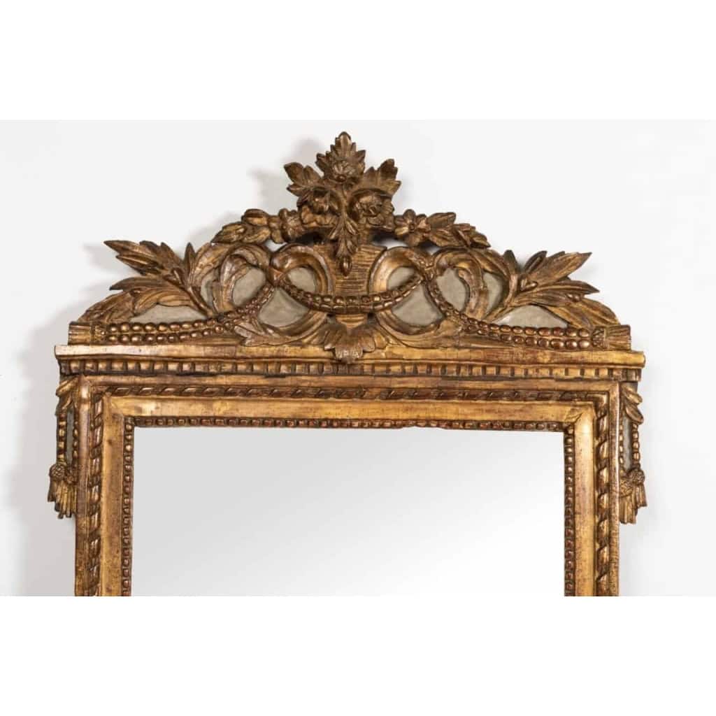 Miroir En Bois Doré Sculpté d’époque Louis XVI | Biron Miroir En Bois Doré Sculpté d'époque Louis XVI