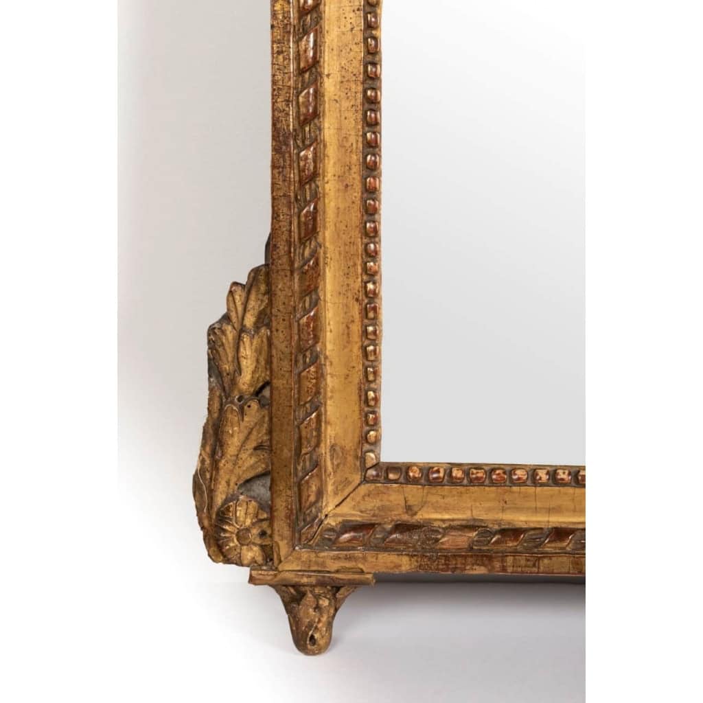 Miroir En Bois Doré Sculpté d’époque Louis XVI | Biron Miroir En Bois Doré Sculpté d'époque Louis XVI