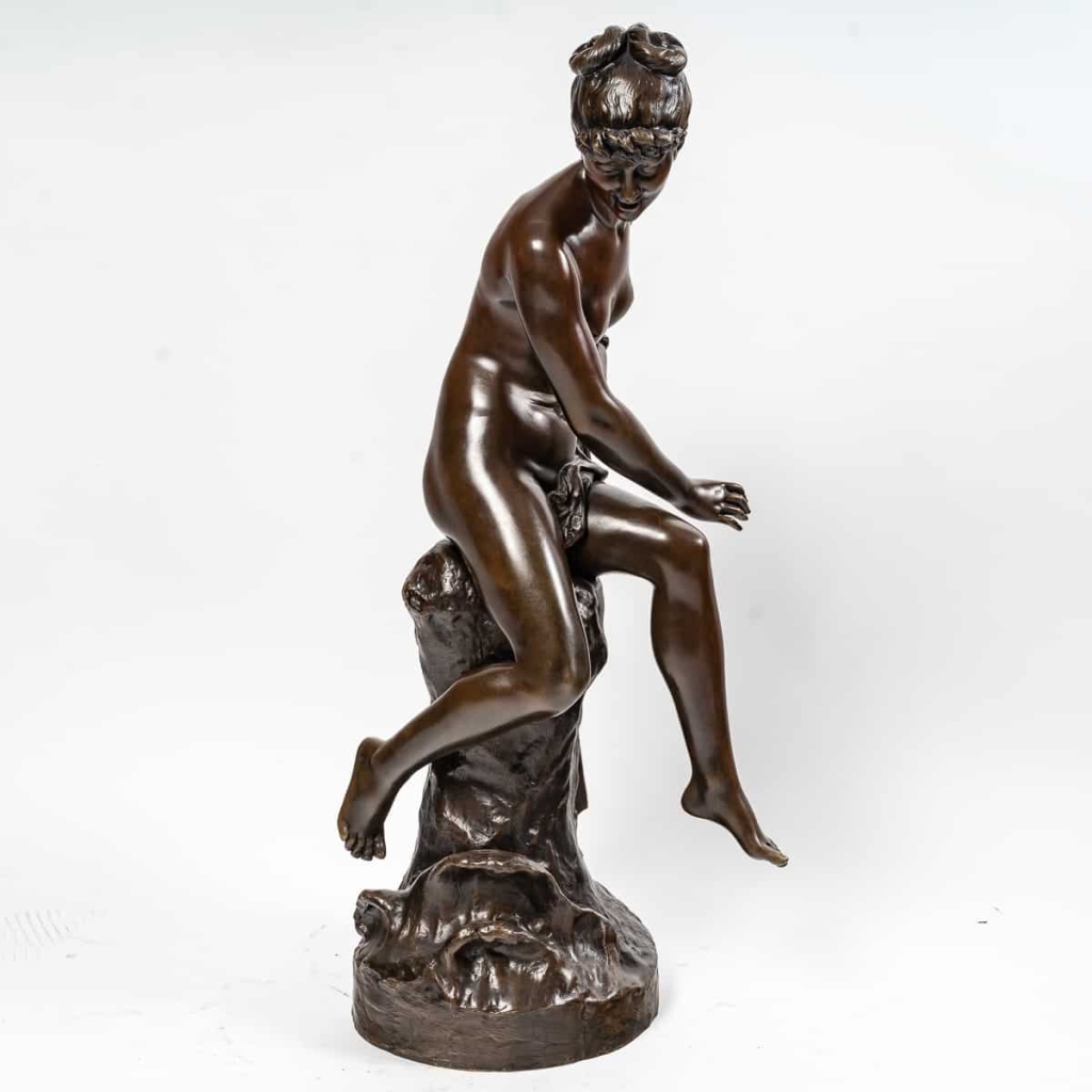 Bronze « Femme assise sur un rocher », XIXème siècle | Biron Bronze "Femme assise sur un rocher", XIXème siècle