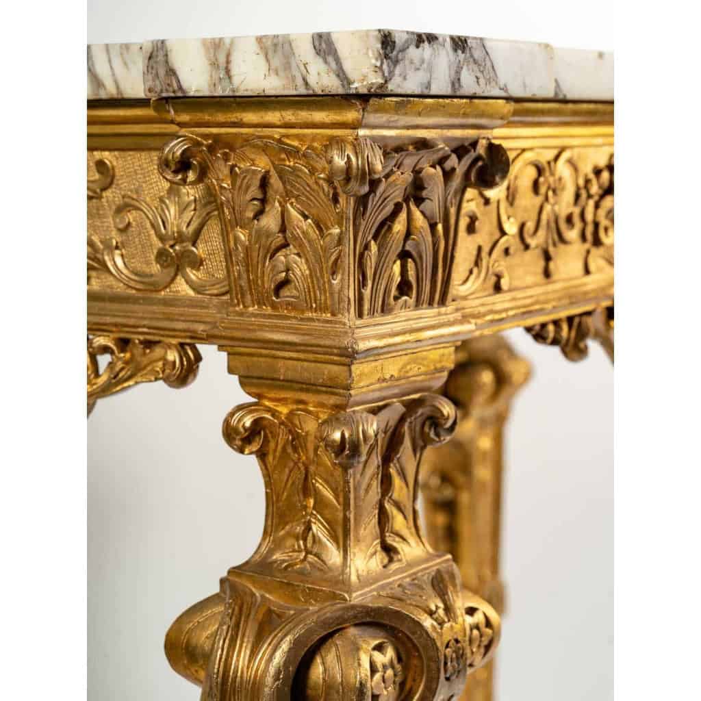 Très jolie console de style Louis XIV en bois finement sculpté, XIXème siècle | Biron Très jolie console de style Louis XIV en bois finement sculpté, XIXème siècle