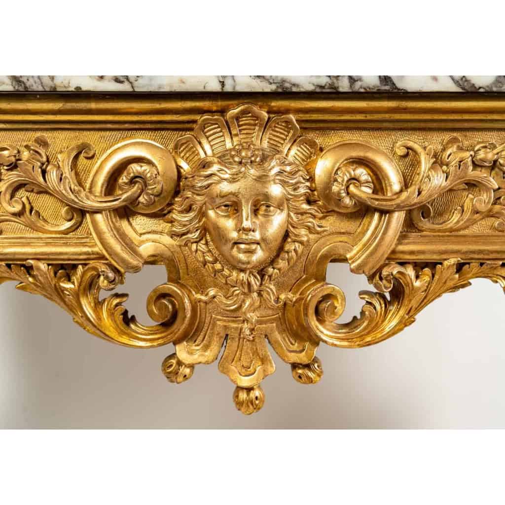 Très jolie console de style Louis XIV en bois finement sculpté, XIXème siècle | Biron Très jolie console de style Louis XIV en bois finement sculpté, XIXème siècle