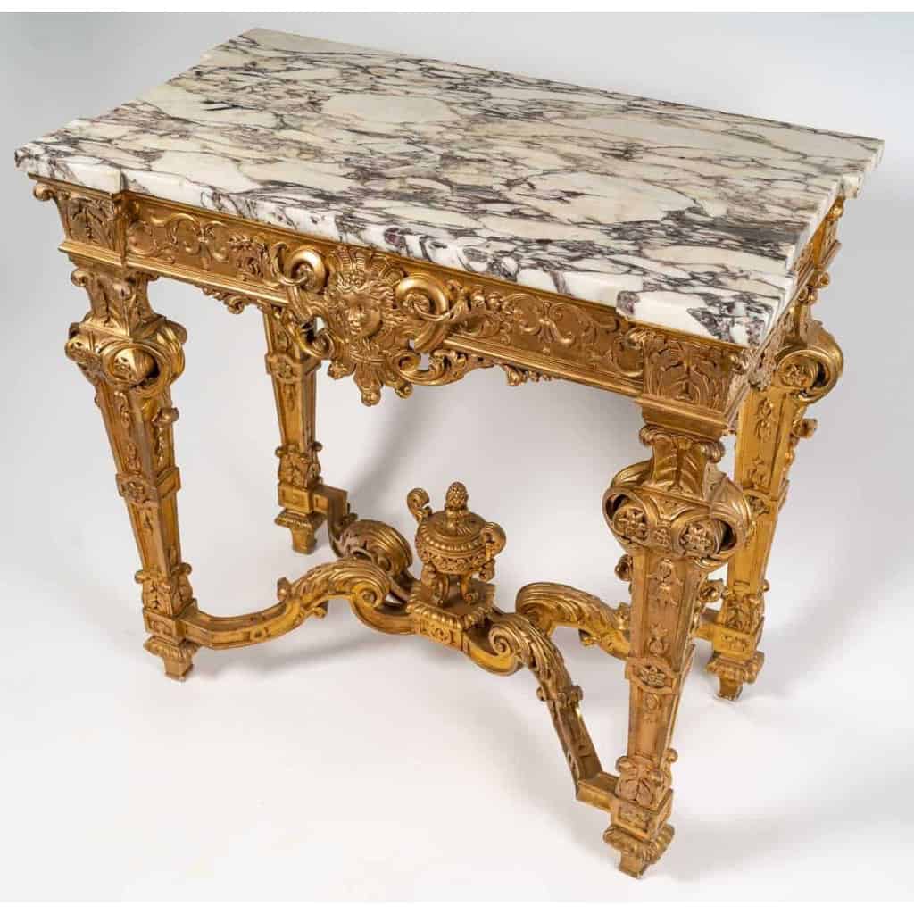 Très jolie console de style Louis XIV en bois finement sculpté, XIXème siècle | Biron Très jolie console de style Louis XIV en bois finement sculpté, XIXème siècle
