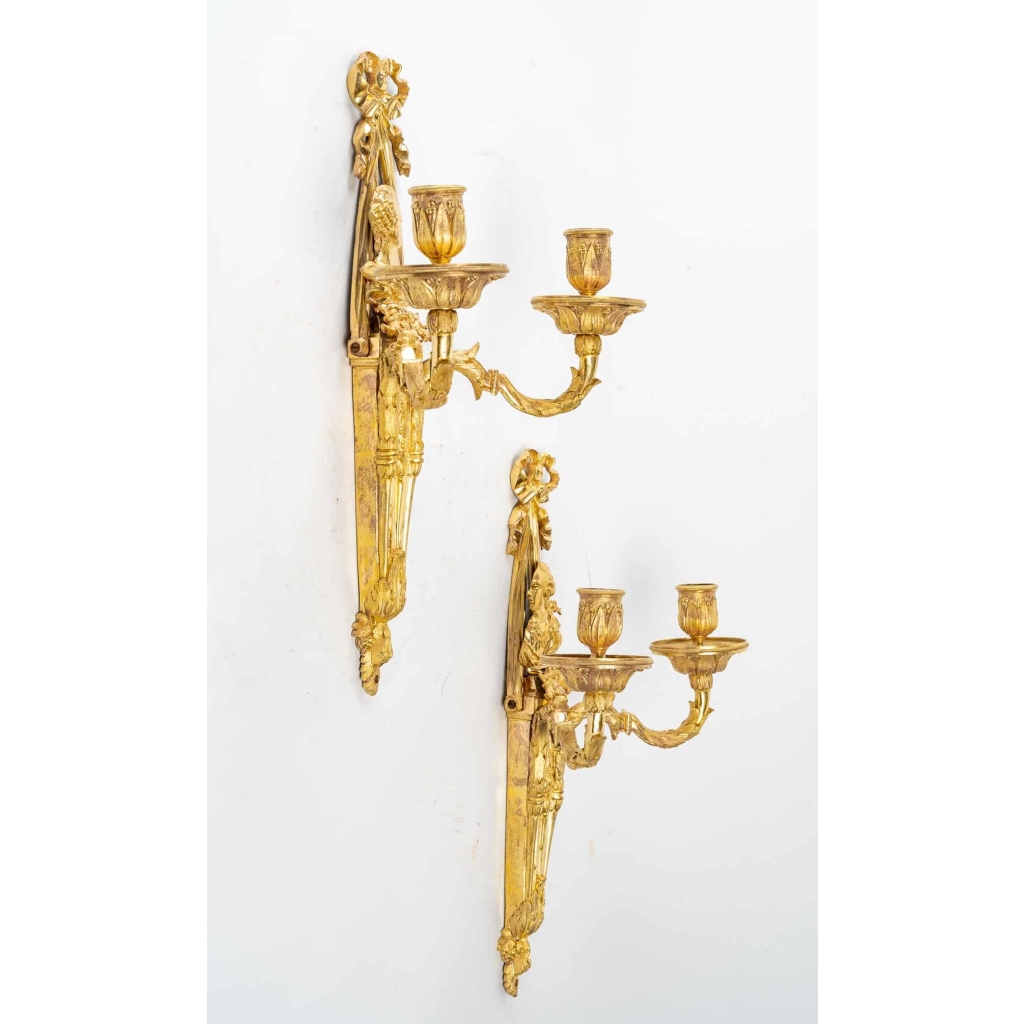 Paire d’appliques d’époque Louis XVI (1774 – 1793). | Biron Paire d'appliques d'époque Louis XVI (1774 - 1793).