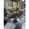 Saarinen & Knoll International: "Tulip" table, marquina marble and black rilsan