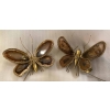 1970’Couple D’Appliques Papillon en Bronze ou Laiton, Duval Brasseur Ou Isabelle Faure, 4 Ampoules, Ailes d’Agate | Biron 1970’Couple D’Appliques Papillon en Bronze ou Laiton, Duval Brasseur Ou Isabelle Faure, 4 Ampoules, Ailes d’Agate