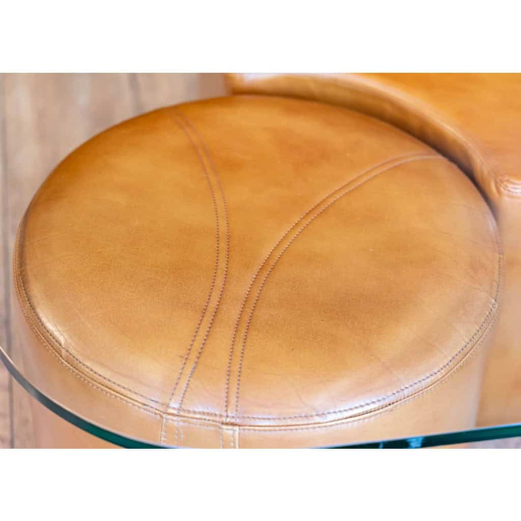 Table basse avec ses 4 poufs intégrés, 1980 | Biron Table basse avec ses 4 poufs intégrés, 1980