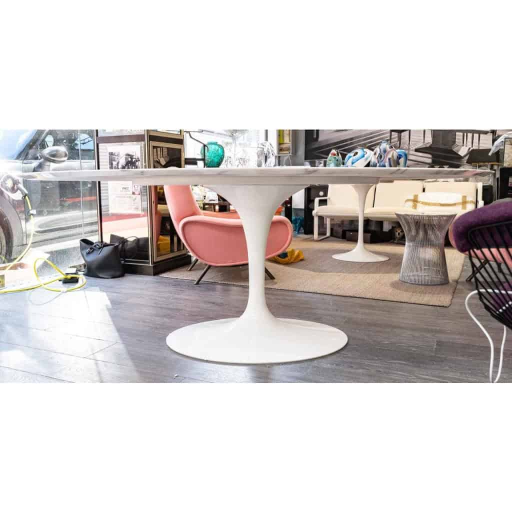 Eero Saarinen for Knoll: “Oval Tulip” table in calacatta oro marble