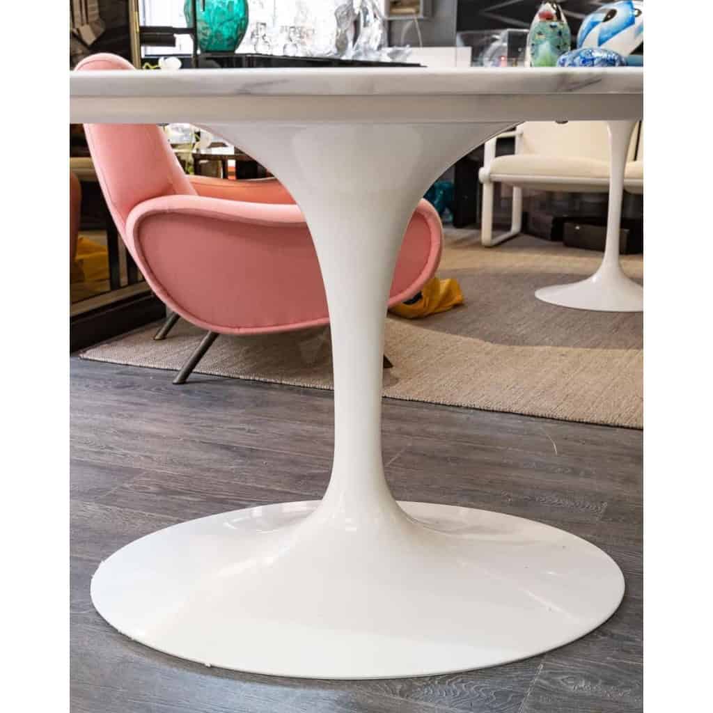 Eero Saarinen for Knoll: “Oval Tulip” table in calacatta oro marble