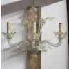 1950′ Paire d’Appliques Cristal Murano et Inclusion Feuilles d’Or 3 Bras | Biron 1950′ Paire d’Appliques Cristal Murano et Inclusion Feuilles d’Or 3 Bras