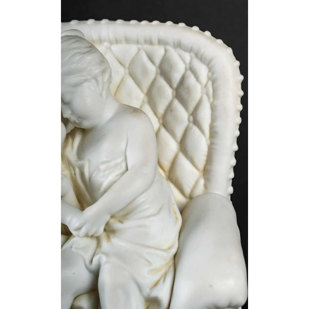 Miniature en biscuit le nid fin XIXème siècle | Biron Miniature en biscuit le nid fin XIXème siècle