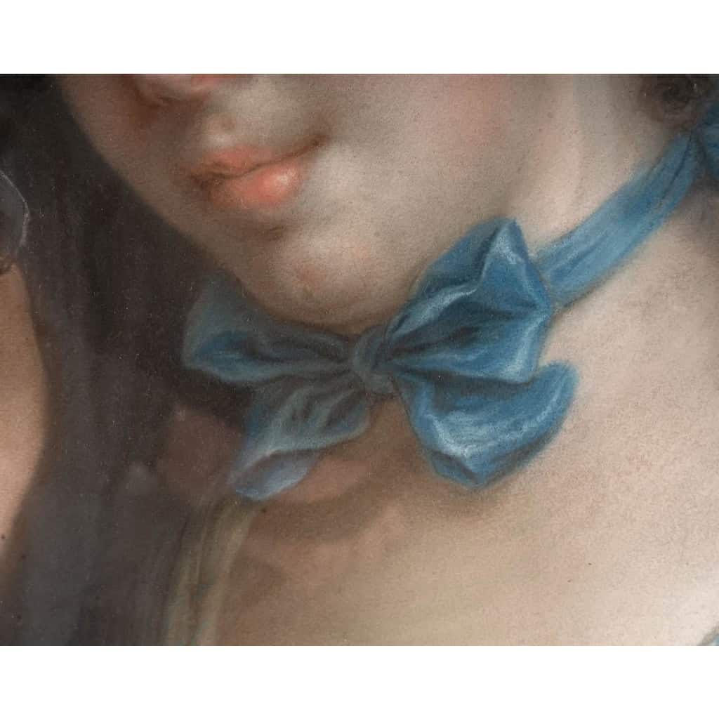 Portrait d’une jeune femme au ruban bleu. | Biron Portrait d'une jeune femme au ruban bleu.