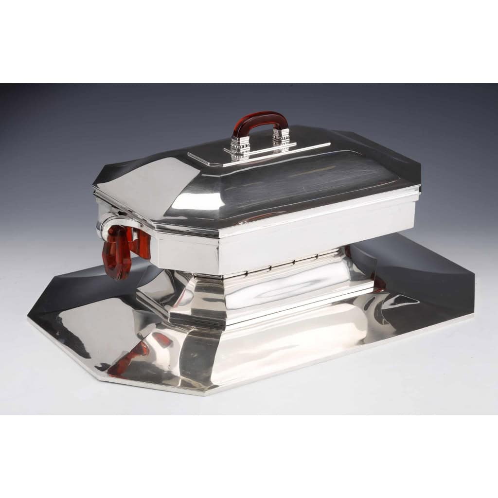 Orfèvre Auguste LEROY – Centre de table en argent massif circa 1930 | Biron ||||||||