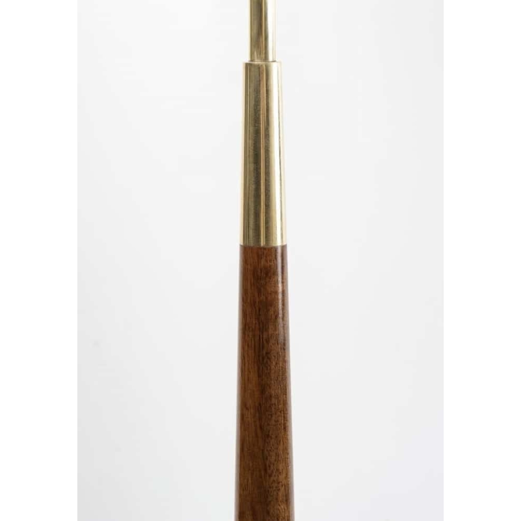 1950 Paire de Lampadaires tripodes en laiton et bois Maison Lunel | Biron 1950 Paire de Lampadaires tripodes en laiton et bois Maison Lunel