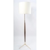 1950 Paire de Lampadaires tripodes en laiton et bois Maison Lunel | Biron 1950 Paire de Lampadaires tripodes en laiton et bois Maison Lunel