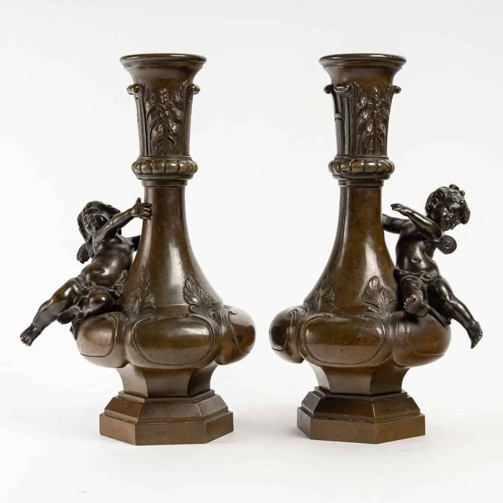 Paire de vases en bronze du XIXème siècle | Biron ||||||||||||