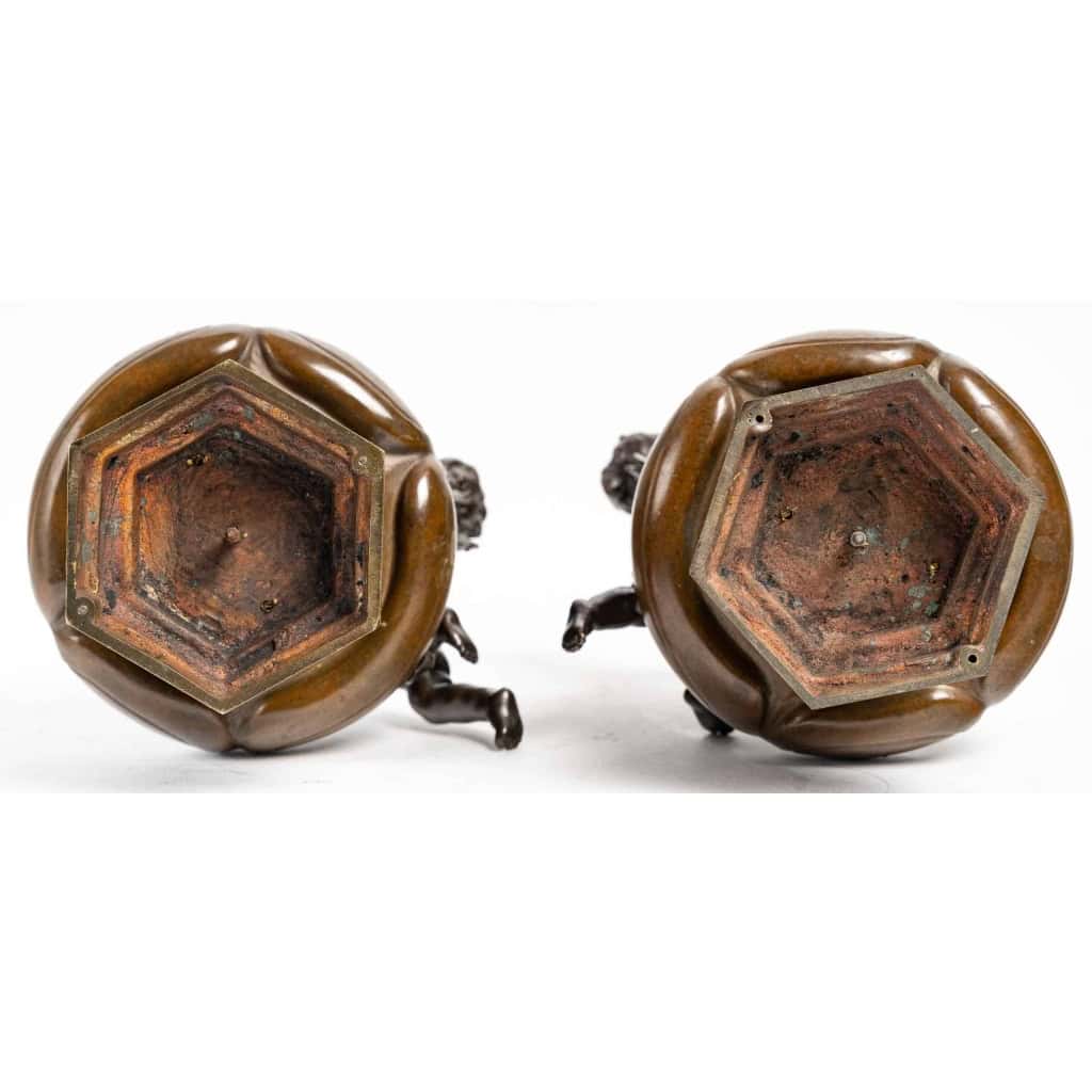 Paire de vases en bronze du XIXème siècle | Biron Paire de vases en bronze du XIXème siècle