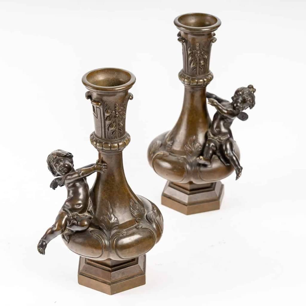 Paire de vases en bronze du XIXème siècle | Biron Paire de vases en bronze du XIXème siècle