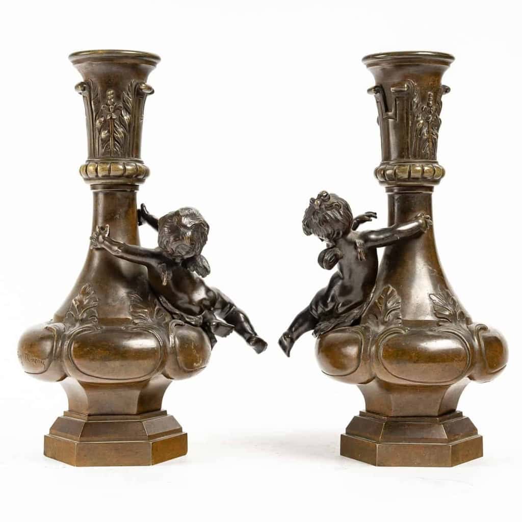 Paire de vases en bronze du XIXème siècle | Biron Paire de vases en bronze du XIXème siècle