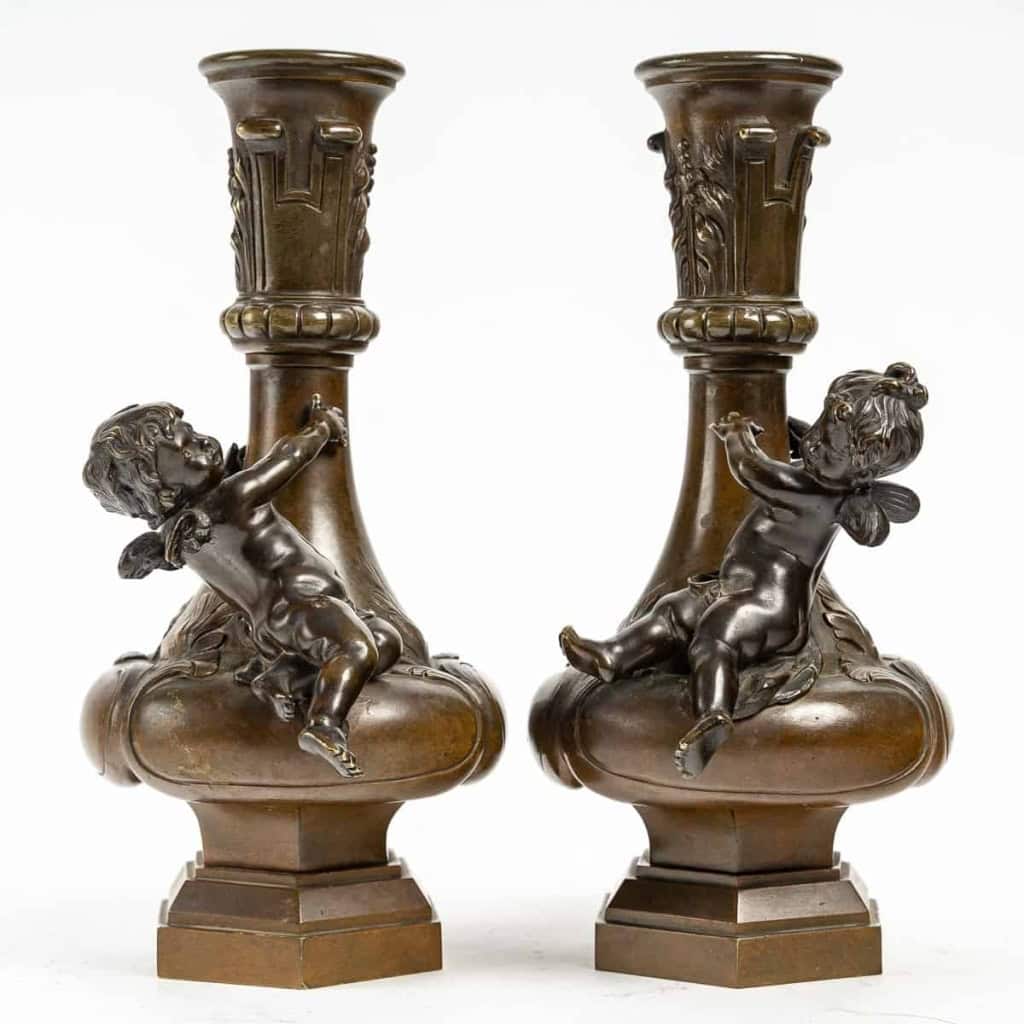 Paire de vases en bronze du XIXème siècle | Biron Paire de vases en bronze du XIXème siècle