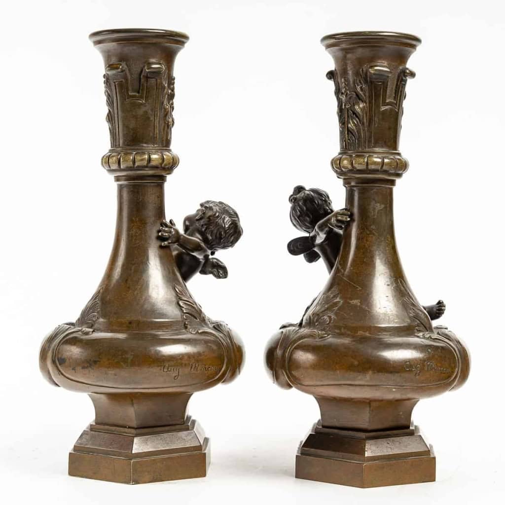 Paire de vases en bronze du XIXème siècle | Biron Paire de vases en bronze du XIXème siècle
