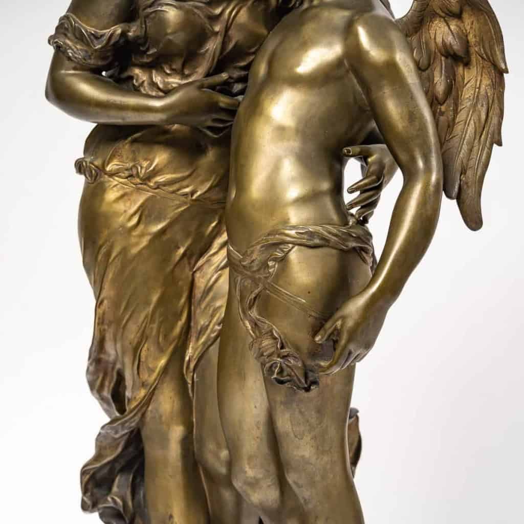 Bronze « Cupidon et une jeune femme », couleur médaille, XIXème siècle | Biron Bronze "Cupidon et une jeune femme", couleur médaille, XIXème siècle