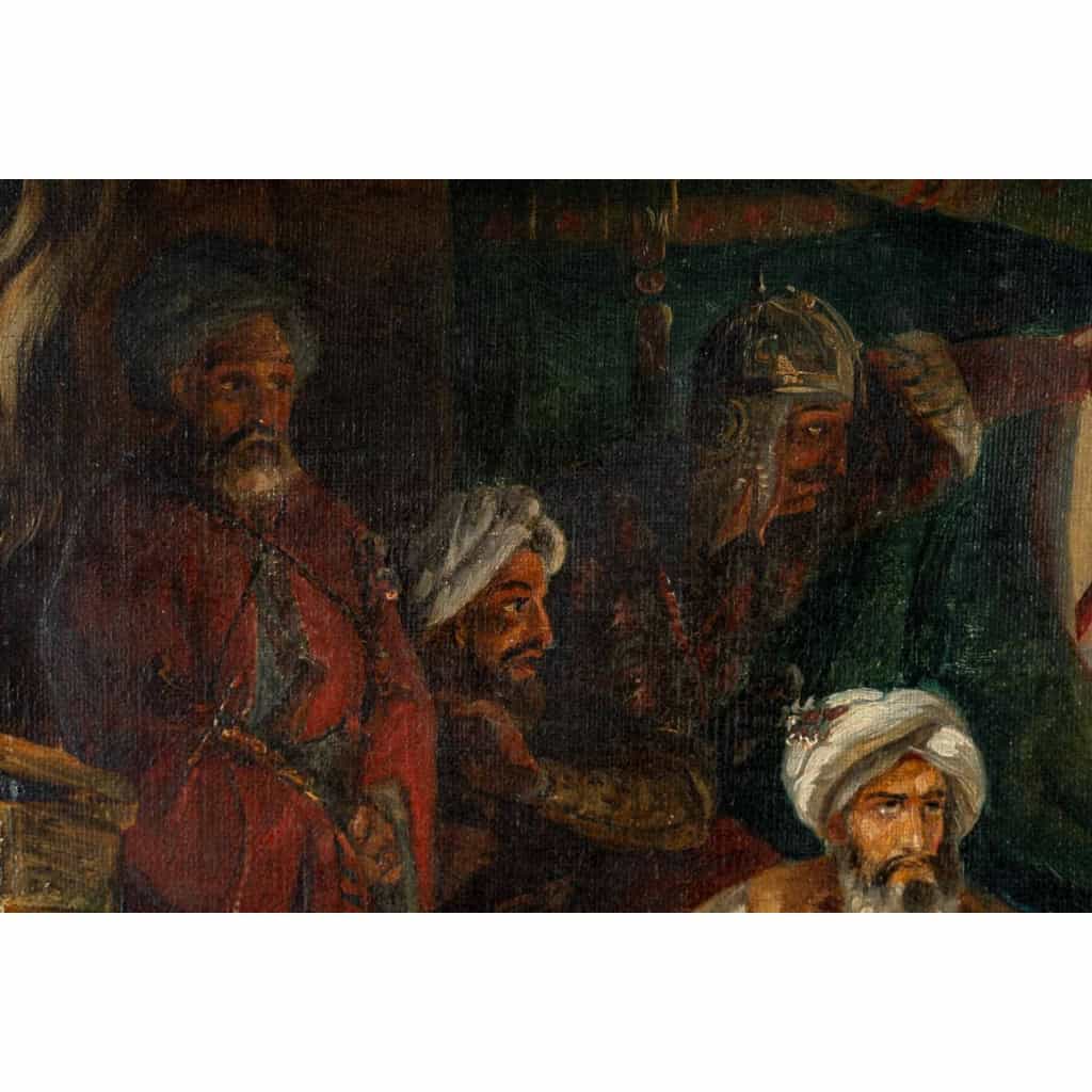 Tableau orientaliste du XIXème siècle, Le Sultan | Biron Tableau orientaliste du XIXème siècle, Le Sultan
