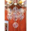 Lustre, ou suspension, en laiton doré et verre soufflé, années 1970 | Biron Lustre, ou suspension, en laiton doré et verre soufflé, années 1970