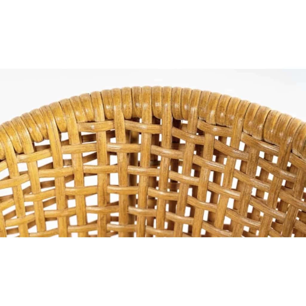 1970 Paire de fauteuils canné de la Maison Roche