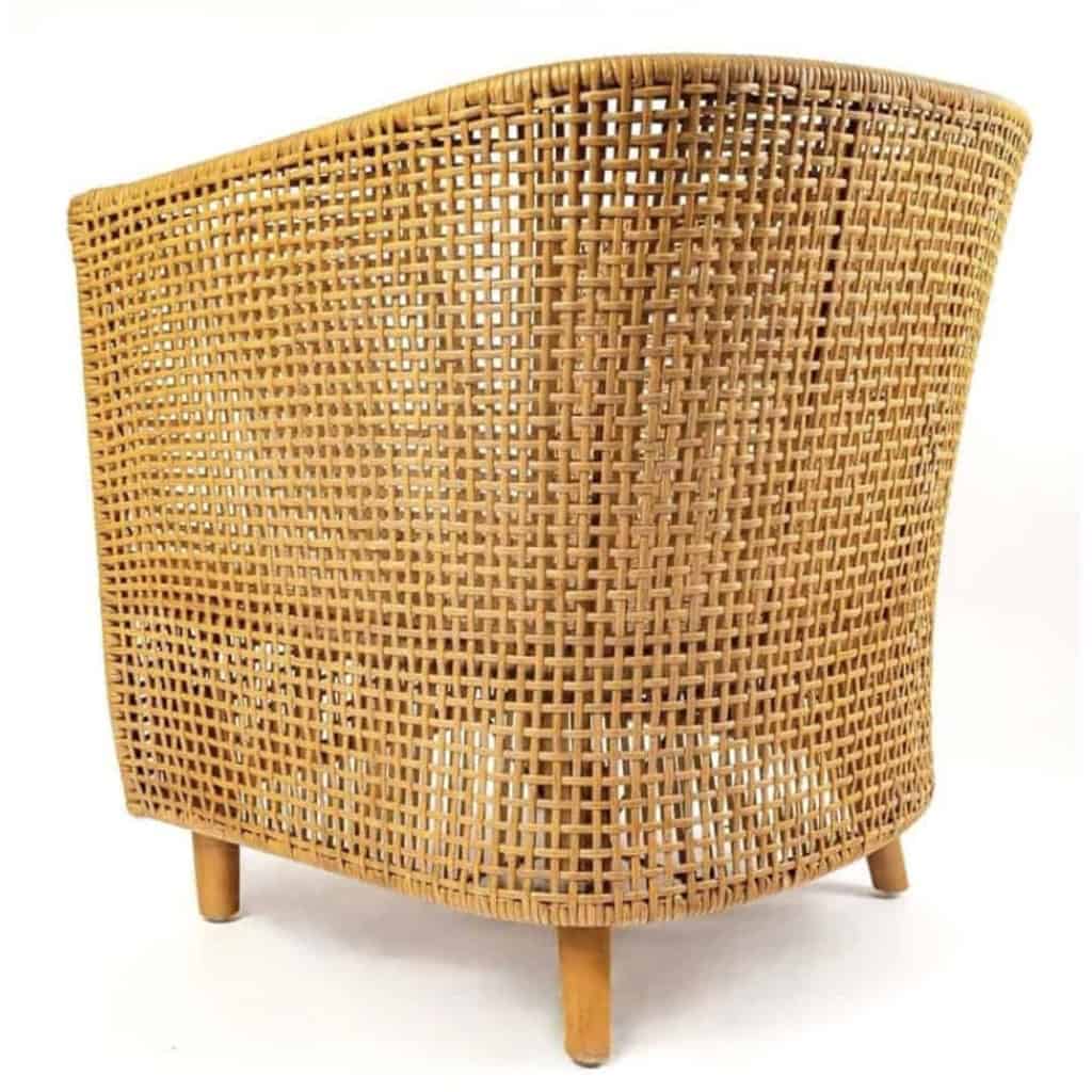 1970 Paire de fauteuils canné de la Maison Roche