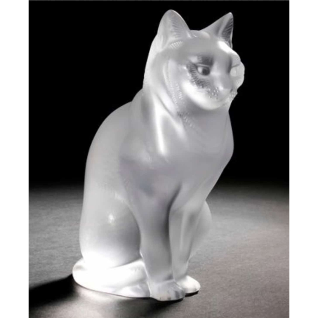 Lalique France : « Chat Assis » en cristal | Biron Lalique France : "Chat Assis" en cristal