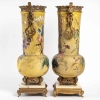 Paire en porcelaine émaillée et bronze, XIXème siècle, Napoléon III | Biron Paire en porcelaine émaillée et bronze, XIXème siècle, Napoléon III