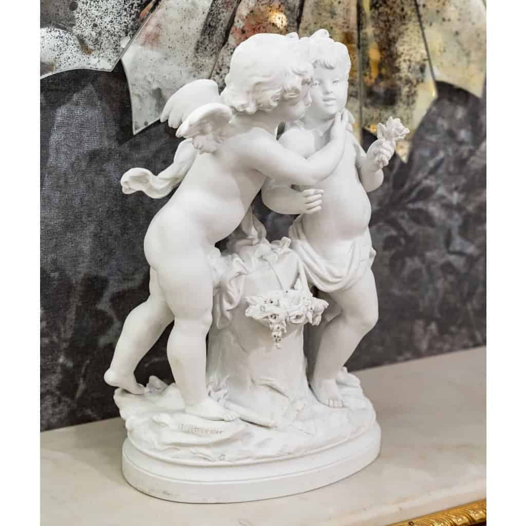 Hippolyte Moreau, Groupe en biscuit, circa 1880 | Biron Hippolyte Moreau, Groupe en biscuit, circa 1880