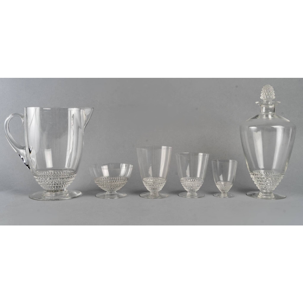 Service « Nippon » verre blanc de René LALIQUE – 50 Pièces | Biron ||||||||||||