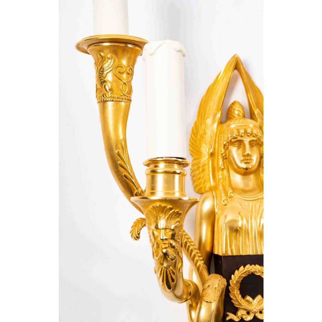 Paire d’appliques de style 1er Empire. | Biron Paire d'appliques de style 1er Empire.
