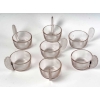 Service de 7 Tasses « Eventail » en verre blanc de René LALIQUE | Biron Service de 7 Tasses "Eventail" en verre blanc de René LALIQUE