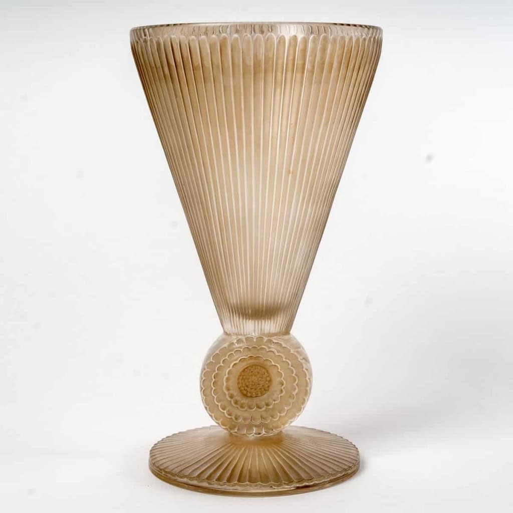 Vase « Pavot » verre blanc patiné sépia de René LALIQUE | Biron |||||||