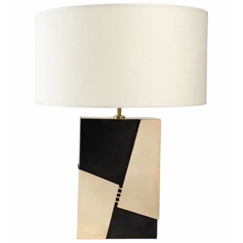 1970 Lampe de Table en Bronze avec double patine signée par Esa Fedrigolli. | Biron |||||
