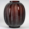 Vase « Biskra » verre ambre foncé patiné blanc de René LALIQUE | Biron |||||||