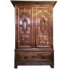 Armoire pantalonnière en cerisier du 17è siècle ouvrant par deux portes et un grand tiroir | Biron ||||||