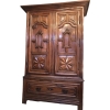 Armoire pantalonnière en cerisier du 17è siècle ouvrant par deux portes et un grand tiroir | Biron Armoire pantalonnière en cerisier du 17è siècle ouvrant par deux portes et un grand tiroir