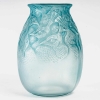 Vase « Borromée » verre blanc patiné turquoise de René LALIQUE | Biron |||||||