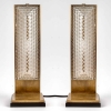 Paire de Lampes Art Déco « Normandie » verre blanc de René LALIQUE | Biron |||||||||||||