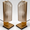 Paire de Lampes Art Déco « Normandie » verre blanc de René LALIQUE | Biron Paire de Lampes Art Déco "Normandie" verre blanc de René LALIQUE