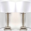 Paire de Lampes « Raisins » cristal blanc et acier nickelé de LALIQUE France | Biron |||||||||||
