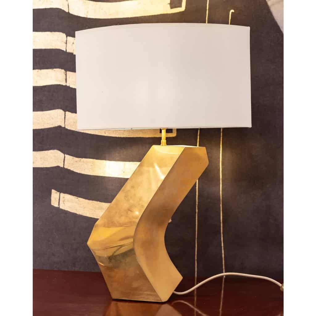 Lampe boomerang en laiton doré, années 1970 | Biron |||||