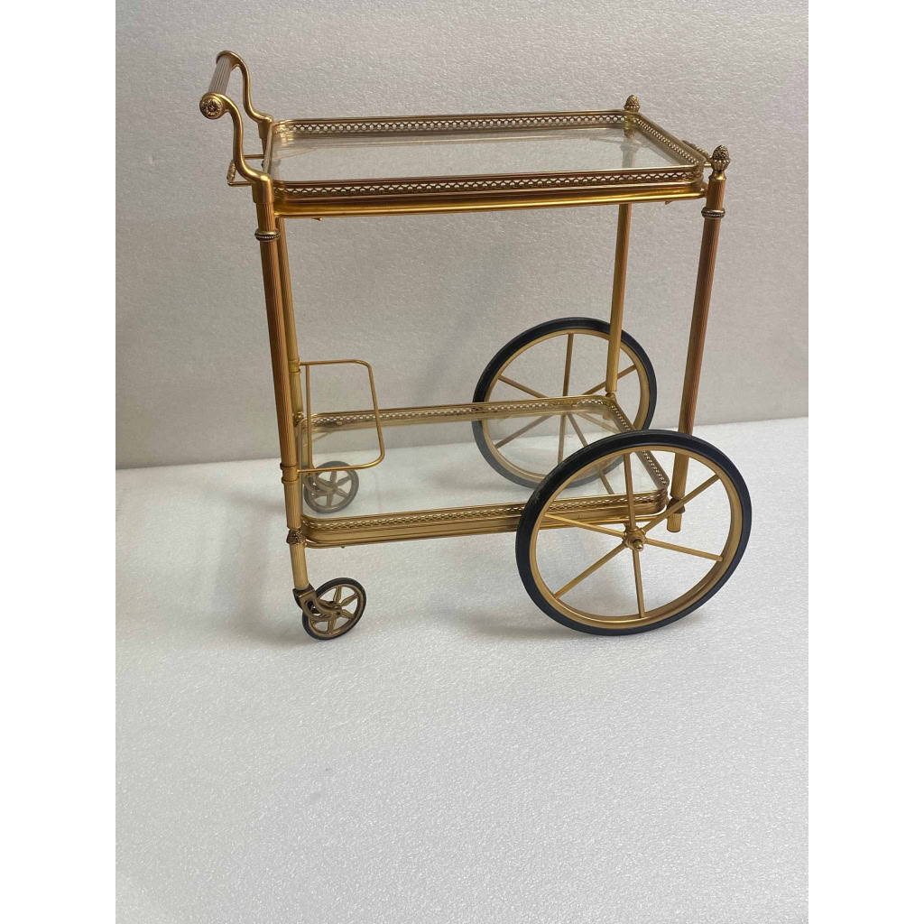1950/70 Desserte Roulante Maison Jansen En Laiton Et Bronze Doré | Biron |||||||||