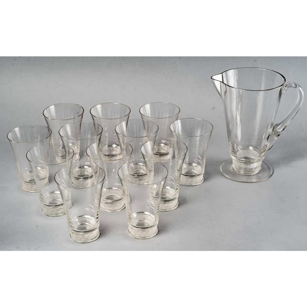 Service « Reims » verre blanc de René LALIQUE – 13 Pièces | Biron ||||||