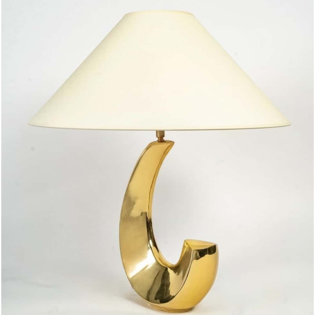 1970 Paire de lampes en laiton massif Pierre Cardin | Biron 1970 Paire de lampes en laiton massif Pierre Cardin