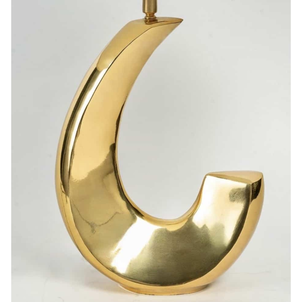 1970 Paire de lampes en laiton massif Pierre Cardin | Biron 1970 Paire de lampes en laiton massif Pierre Cardin