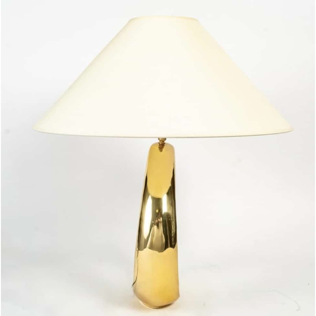 1970 Paire de lampes en laiton massif Pierre Cardin | Biron 1970 Paire de lampes en laiton massif Pierre Cardin